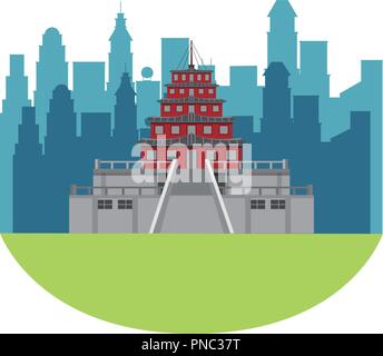 Asian temple building Illustration de Vecteur