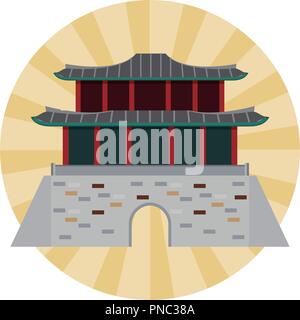 Asian temple building Illustration de Vecteur