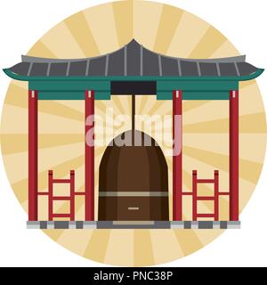 Asian temple building Illustration de Vecteur