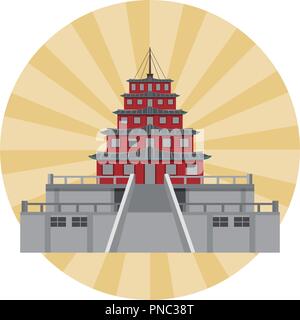 Asian temple building Illustration de Vecteur