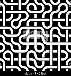 Réseau de pipelines. Conception géométrique abstraite de tubes. arrière-plan industriel. Structure métal architectural. Seamless Vector pattern géométrique. Tex moderne Illustration de Vecteur