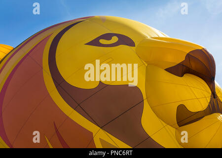 Symbaloo Longleat lion ballon à ciel Longleat Safari, Wiltshire, Royaume-Uni en septembre Banque D'Images