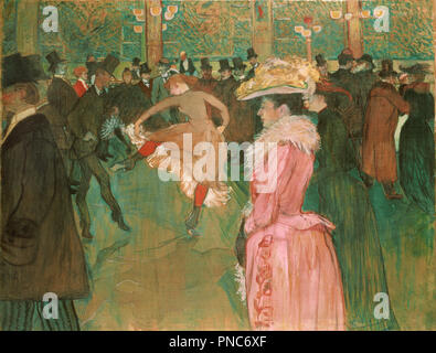 Au Moulin Rouge : la danse. Date/période : 1890. La peinture. Huile sur toile Huile sur toile. Hauteur : 1 156,97 mm (45,55 po) ; largeur : 1 499,62 mm (59.04 in). Auteur : Henri de Toulouse-Lautrec. TOULOUSE-LAUTREC, HENRI DE. Banque D'Images