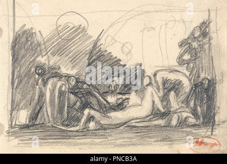 Howard Visite d'une prison. Dessin. Moyenne de plomb sur papier vélin beige texturé légèrement. Hauteur : 127 mm (5 po) ; Largeur : 184 mm (7,24 in). Auteur : George Romney. Banque D'Images