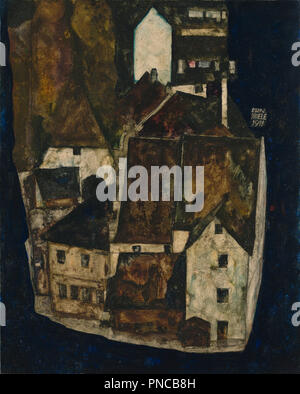 'Tote Stadt' III ('Stadt am blauen Fluss III') ville morte III (Ville sur la Rivière Bleue III). Date/période : 1911. La peinture. Hauteur : 373 mm (14.68 in) ; Largeur : 298 mm (11.73 in). Auteur : Egon SCHIELE. SCHIELE, EGON. Banque D'Images