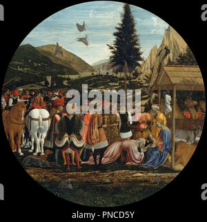L'Adoration des Mages. Date/Période : Ca. 1439. La peinture. Huile sur bois de peuplier. Author : VENEZIANO, Domenico. Banque D'Images