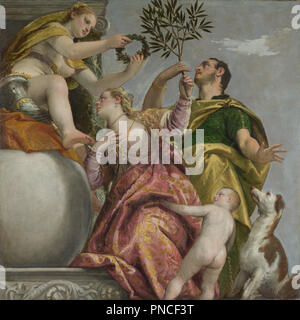 Union heureuse. La peinture. Huile sur toile. Hauteur : 187,4 cm (73,7 in) ; Largeur : 186,7 cm (73,5 in). Auteur : Paolo Veronese. VERONESE, PAOLO. Banque D'Images