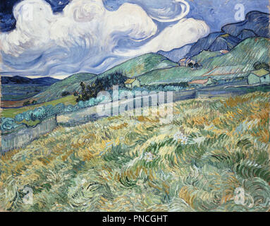 Paysage de Saint-Rémy. Date/période : 1889. La peinture. Huile sur toile. Huile sur toile. Hauteur : 705 mm (27,75 po) ; Largeur : 885 mm (34.84 in). Auteur : Vincent VAN GOGH. VAN GOGH, VINCENT. Banque D'Images