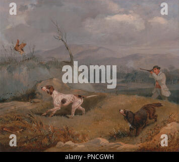 Grouse Tir. Date/Période : Ca. 1825. La peinture. Huile sur toile. Hauteur : 229 mm (9.01 in) ; Largeur : 279 mm (10.98 in). Auteur : Henry Thomas Alken. Banque D'Images