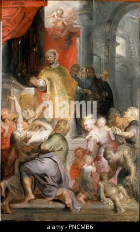 Les Miracles de saint Ignace de Loyola. Date/Période : Ca. 1619. La peinture. Huile sur panneau de chêne. Hauteur : 737 mm (29.01 in) ; Largeur : 502 mm (19,76 po). Auteur : Rubens, Sir Peter Paul. PETER PAUL RUBENS. Banque D'Images