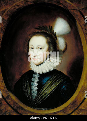 Portrait de Susanna Temple, plus tard Lady Lister. Date/période : 1620. La peinture. Huile sur panneau. Hauteur : 679 cm (22,2 pi) ; Largeur : 518 cm (16.9 ft). Auteur : CORNELIS JANSSENS VAN CEULEN. JOHNSON, Cornelius. Banque D'Images