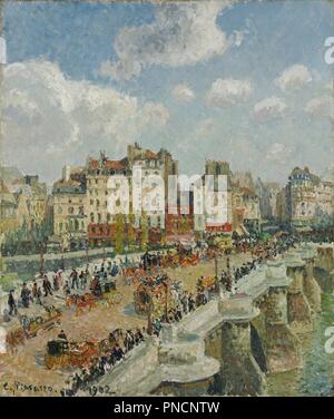 Le Pont-Neuf. Date/période : 1902. La peinture. Huile sur toile Huile sur toile. Hauteur : 550 mm (21,65 po) ; Largeur : 465 mm (18.30 in). Auteur : Camille Pissarro. Banque D'Images