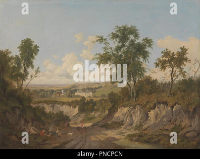 Penshurst Place, Kent. Date/Période : Entre 1824 et 1830. La peinture. Huile sur panneau. Hauteur : 457 mm (17,99 po) ; Largeur : 610 mm (24.01 in). Auteur : Patrick Nasmyth. Banque D'Images