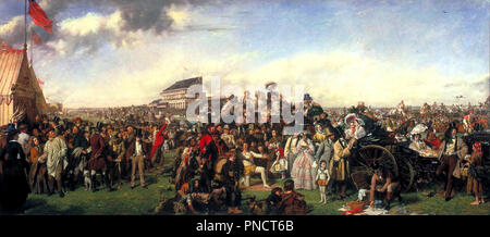 Le Derby Day. Date/Période : 1856-58. La peinture. Huile sur toile. Hauteur : 140,5 cm (55,3 in) ; Largeur : 264 cm (103,9). Auteur : William Powell Frith. FRITH, WILLIAM POWELL. Banque D'Images