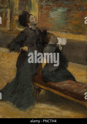 Visite d'un musée. Date/Période : Ca. 1879 - 1890. Panneaux. Huile sur toile. Hauteur : 918 mm (36.14 in) ; Largeur : 680 mm (26.77 in). Auteur : Edgar Degas. Banque D'Images