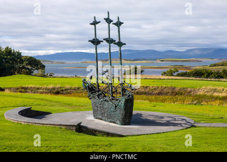 Le Comté de Mayo, Irlande - 20 août 2018 : une vue sur le National Famine monument situé près de Westport en République d'Irlande. Banque D'Images