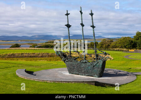 Le Comté de Mayo, Irlande - 20 août 2018 : une vue sur le National Famine monument situé près de Westport en République d'Irlande. Banque D'Images