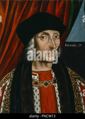 Henry VII. Date/Période : avant 1626. La peinture. Huile sur panneau de chêne. Hauteur : 552 mm (21.73 in) ; Largeur : 413 mm (16.25 in). Auteur : British School. Anonyme. Banque D'Images