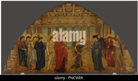 Amour et Psyché - Palace Green murales - Psyché entrant dans le Portal de l'Olympe. Date/Période : 1872/1881. La peinture. Huile sur toile. Largeur : 3288 mm. Hauteur : 1980 mm. Auteur : Edward Burne-Jones. Banque D'Images