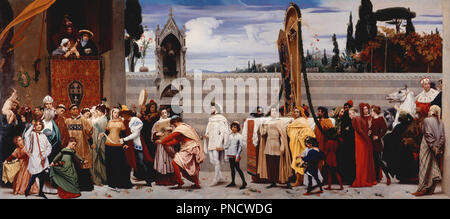 Le Cimabue Madonna portée en procession. Date/période : 1853 - 1855. La peinture. Auteur : Leighton de Stretton, Frederick Leighton, Baron. Leighton, Frédéric, 1er baron Leighton. Banque D'Images