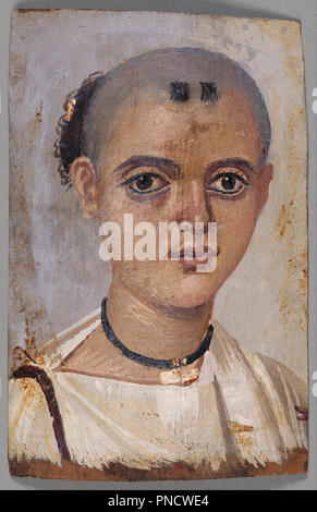 Portrait de maman d'un garçon. Date/Période : 150 - 200. De Bord. Peinture encaustique sur bois. Hauteur : 203 mm (7,99 in) ; Largeur : 130 mm (5,11 in). Auteur : Inconnu. Banque D'Images