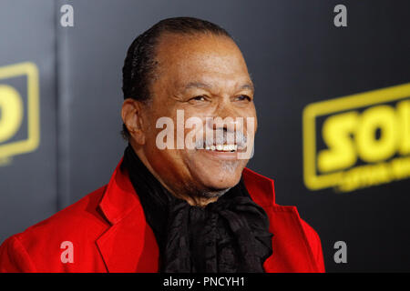 Billy Dee Williams lors de la première de Lucasfilm's 'Solo : Une histoire de la guerre des étoiles' qui s'est tenue à Hollywood, CA, le 10 mai 2018. Photo par Joseph Martinez / PictureLux Banque D'Images