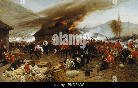 La défense de Rorke's Drift 1879. Date/période : 1880. La peinture. Huile sur toile. Hauteur : 2 610 mm (102,75) ; largeur : 3 770 mm (12,36 pi). Auteur : ALPHONSE DE NEUVILLE. Banque D'Images