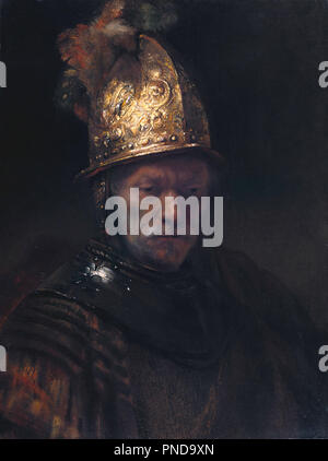 L'homme avec le casque d'or. Date/Période : Ca. 1650. La peinture. Huile sur toile. Hauteur : 67,5 cm (26,5 in) ; Largeur : 50,7 cm (19.9 in). Auteur : REMBRANDT, Harmenszoon van Rijn. Rembrandt van Rhijn. Banque D'Images