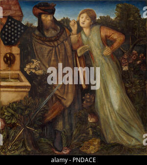 Mark King et La Belle Iseult. Date/période : 1862. La peinture. Aquarelle, carrosserie et gomme arabique sur papier. Largeur : 557 mm. Hauteur : 582 mm. Auteur : Edward Burne-Jones. Banque D'Images