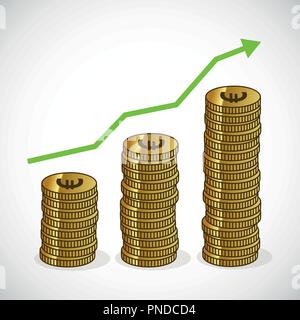 L'augmentation de la croissance des produits d'argent icône tendance graphique illustration vecteur EPS10 Illustration de Vecteur
