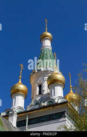 L'église Russe, (l'église de St Nicolas l'Miracle-Maker), Sofia, Bulgarie. Banque D'Images