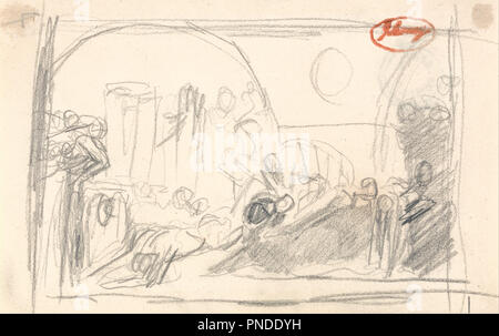 Howard Visite d'une prison. Dessin. Moyenne de plomb sur vélin crème à texture légère. Hauteur : 127 mm (5 po) ; Largeur : 203 mm (7,99 in). Auteur : George Romney. Banque D'Images