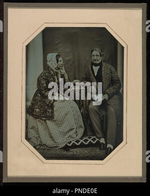 Jean-Gabriel Eynard et Anne-Charlotte-Adélaide. Date/Période : Ca. 1845. Photographie. Daguerréotype (Cased objet). Banque D'Images