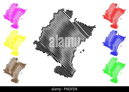 Navarre (Royaume d'Espagne, communauté autonome) map vector illustration gribouillage, croquis de la communauté à charte de Navarre site Illustration de Vecteur