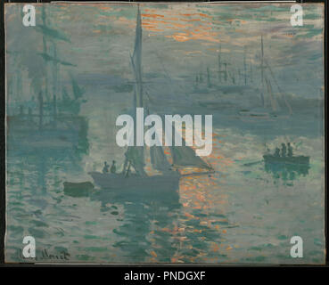 Sunrise (Marine). Date/Période : mars ou avril 1873. La peinture. Huile sur toile. Hauteur : 502 mm (19,76 po) ; Largeur : 610 mm (24.01 in). Auteur : Claude Monet. Banque D'Images