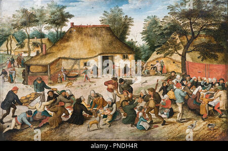 Le mariage paysan. La peinture. Huile sur panneau. Hauteur : 430 mm (16.92 in) ; Largeur : 680 mm (26.77 in). Auteur :, Pieter Brueghel le Jeune. PIETER BRUEGHEL, LE PLUS JEUNE. Banque D'Images