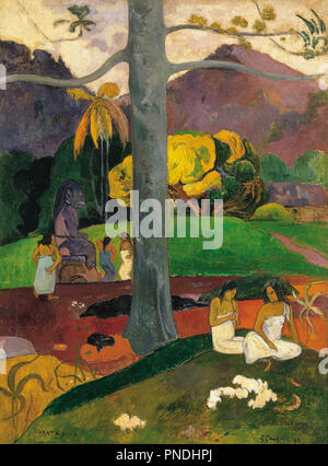 Mata Mua / Dans l'ancien temps. Date/période : 1892. La peinture. Huile sur toile. Hauteur : 91 cm (35,8 in) ; largeur : 69 cm (27,1 in). Auteur : Paul Gauguin. Gauguin, Paul Eugéne Henri. Banque D'Images