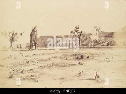 [Paysage désertique avec un inconnu Fortess, Delhi]. Date/période : 1858. L'impression. Épreuve à l'argent. Hauteur : 257 mm (10.11 in) ; Largeur : 368 mm (14.48 in). Auteur : Charles Moravia. Banque D'Images