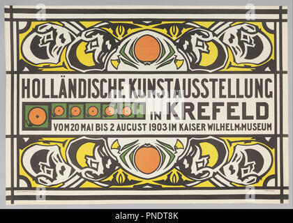 Holländische Kunstausstellung (Exposition d'art néerlandais à Krefeld). Date/période : 1903. De l'affiche. Lithographie sur papier vélin blanc. Auteur : Jan Thorn Prikker. Banque D'Images