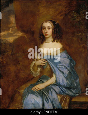 Portrait d'une dame avec un drap bleu. Date/Période : Ca. 1660. La peinture. Huile sur toile. Hauteur : 1 267 mm (49,88 po) ; largeur : 1 025 mm (39.22 in). Auteur : LELY, PETER. Peter Lely. Banque D'Images