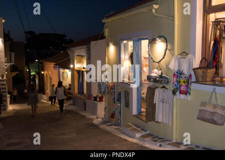 Coucher du soleil dans l'île de Kéa, Grèce Banque D'Images