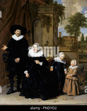 Portrait d'une famille néerlandaise. Date/Période : De 1633 jusqu'à 1636. La peinture. Huile sur toile. Hauteur : 111,8 cm (44 in) ; Largeur : 89,9 cm (35,3 in). Auteur : Frans Hals. Banque D'Images