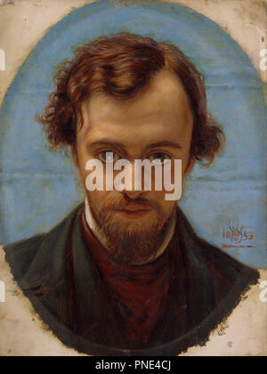 Portrait de Dante Gabriel Rossetti à l'âge de 22 ans. Date/Période : 1882/1883. La peinture. Huile sur panneau. Largeur : 229 mm. Hauteur : 302 mm. Auteur : William Holman Hunt. Banque D'Images