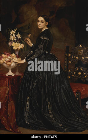 Mme James Guthrie. Date/période : 1864 à 1865. La peinture. Huile sur toile. Hauteur : 2 108 mm (82.99 in) ; largeur : 1 384 mm (54.48 in). Auteur : Frederic Leighton, 1er baron Leighton. Banque D'Images
