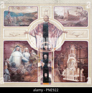 Murale « Religious Beginnings » à Steubenville, Ohio – honorant les racines spirituelles précoces de la ville à travers des détails et du respect Banque D'Images