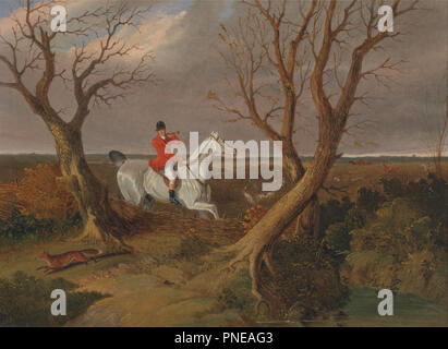 Le Suffolk Hunt : disparu. Date/période : 1833. La peinture. Huile sur toile. Hauteur : 279 mm (10.98 in) ; Largeur : 381 mm (15 in). Auteur : John Frederick Herring, Sr. Banque D'Images