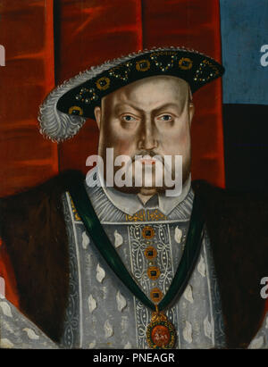 Henry VIII. Date/Période : avant 1626. La peinture. Panneau de chêne chanfreiné de l'huile. Hauteur : 584 mm (22.99 in) ; Largeur : 457 mm (17,99 po). Auteur : British School. Banque D'Images