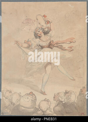 Danseuse avec un tambourin. Date/Période : Entre 1790 et 1795. La peinture. L'aquarelle. Hauteur : 306 mm (12.04 in) ; Largeur : 229 mm (9,01 in). Auteur : Thomas ROWLANDSON. Banque D'Images
