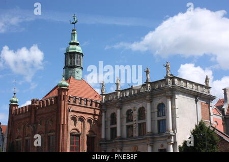 Vue sur le Golden Gate à Gdansk, Pologne Banque D'Images