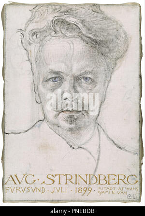 L'auteur August Strindberg August Strindberg. Date/période : 1899. Dessin/peinture. Charcole et huile sur toile. Hauteur : 560 mm (22.04 in) ; Largeur : 390 mm (15.35 in). Auteur : Carl Larsson. CARL LARSSON. Banque D'Images